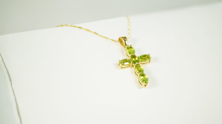 Real Stone Peridot Cross